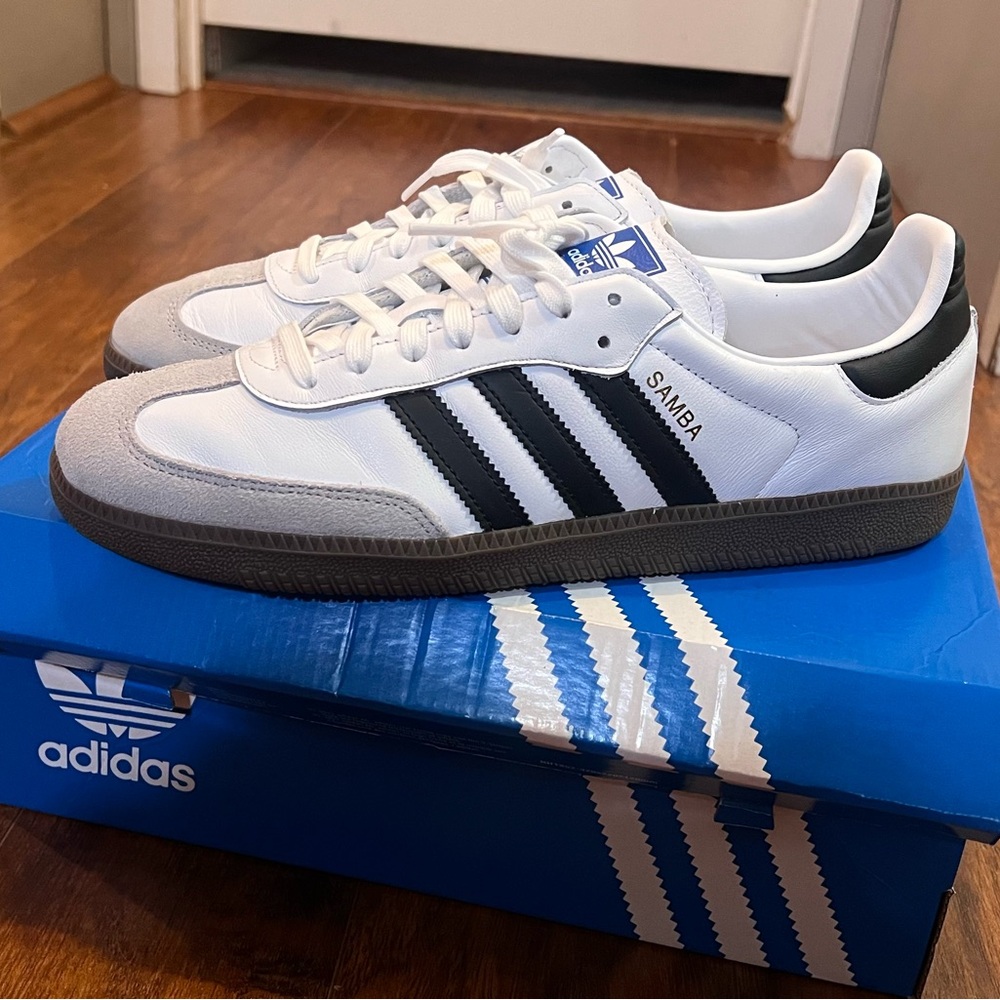 Adidas Samba OG White and Gray Sneakers